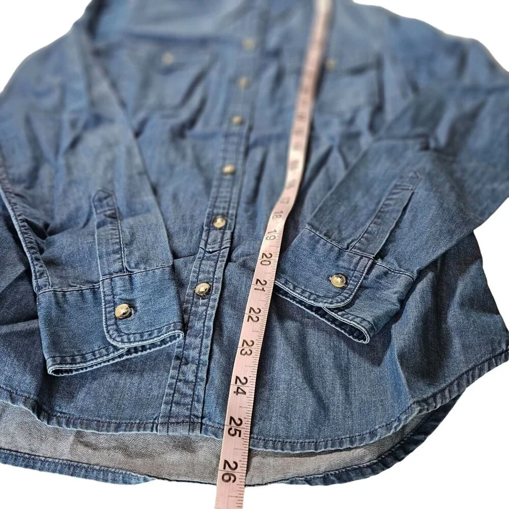 Banana Republic Women's Cotton Denim Jean Button Down Shirt Size Small - Picture 8 of 9